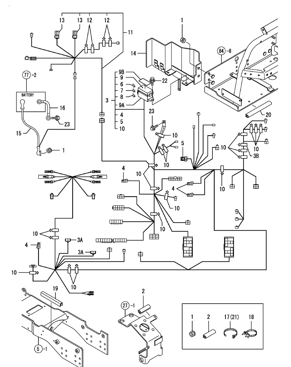 Wire Harness Diagram and Parts List for SX3100 54ALB4S727-54ALB4SW727-54ALB4SX727-54ALB4SY727-54ALB4SZ727-54AMB4S727-54AMB4SW727-54AMB4SX727-54AMB4SY727-54AMB4SZ727 Cub Cadet Lawn Tractor